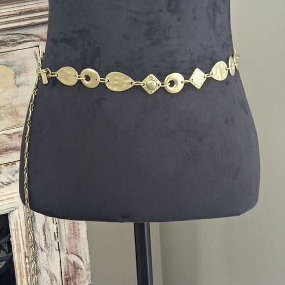 Chico's Accessories - Chico's Hammered Matte Gold Tone Belt 46" Total Length Women